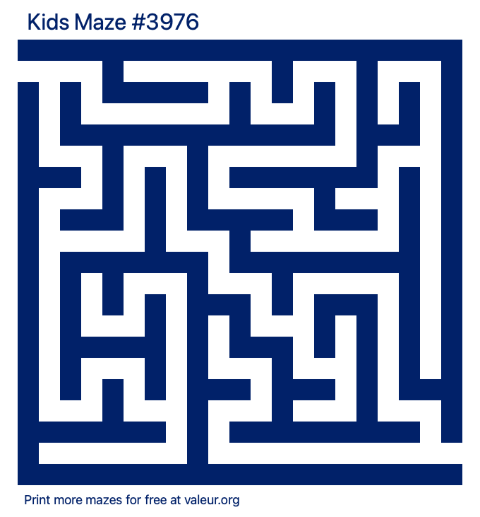 Free Printable Kids Maze number 3976