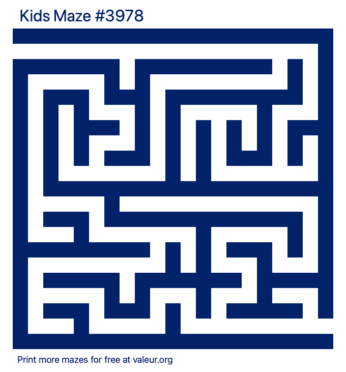 Free Printable Kids Maze number 3978