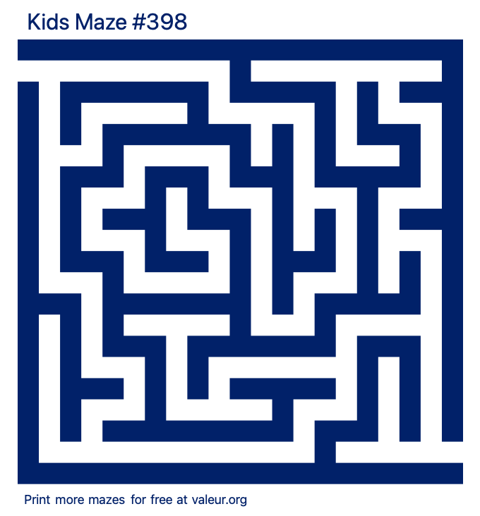 Free Printable Kids Maze number 398