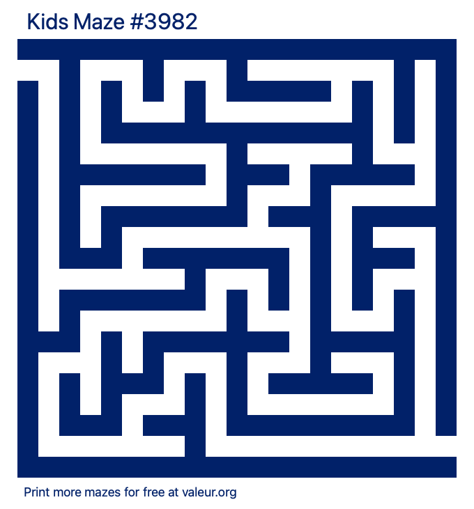 Free Printable Kids Maze number 3982