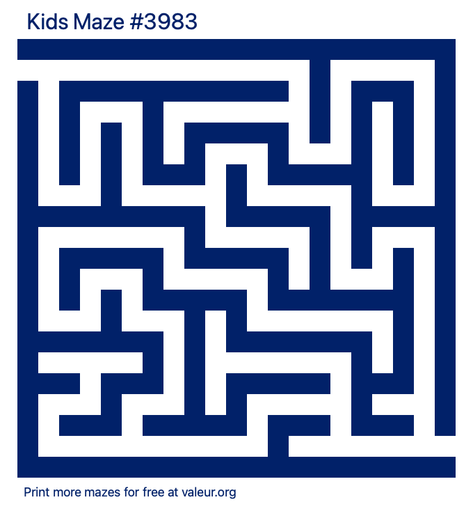 Free Printable Kids Maze number 3983