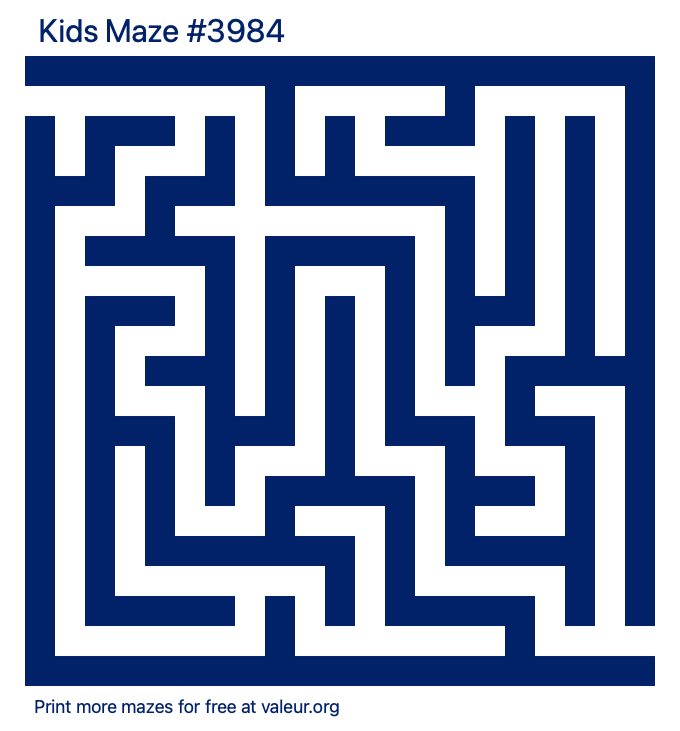 Free Printable Kids Maze number 3984
