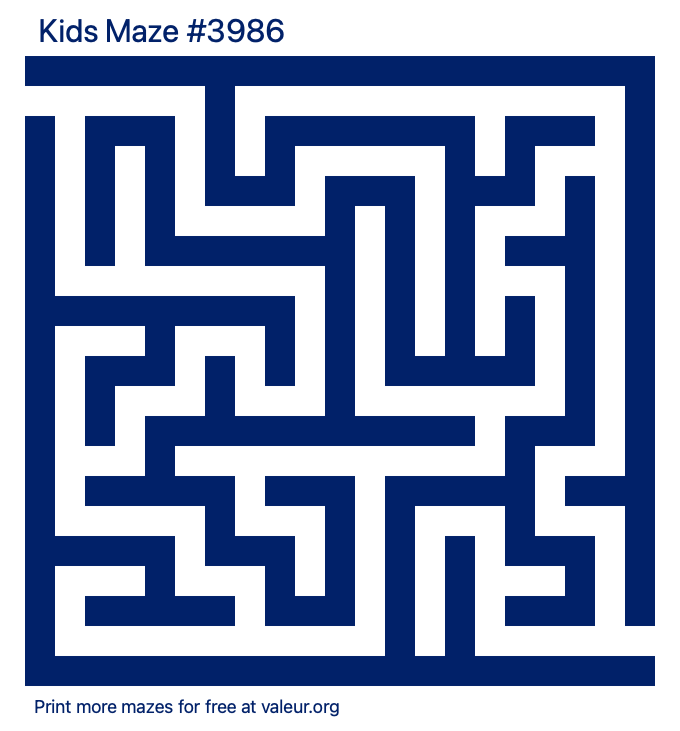 Free Printable Kids Maze number 3986