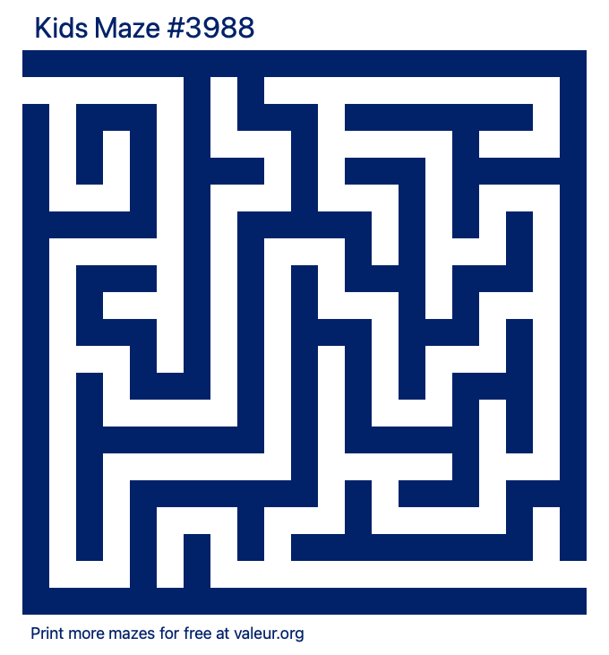 Free Printable Kids Maze number 3988