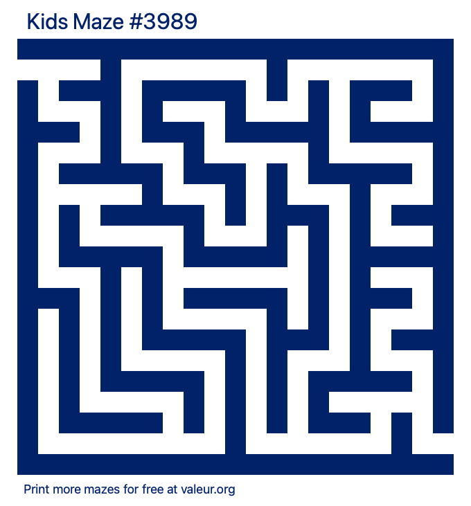 Free Printable Kids Maze number 3989