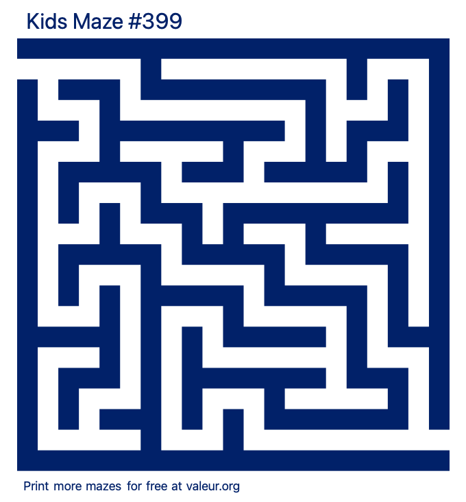 Free Printable Kids Maze number 399