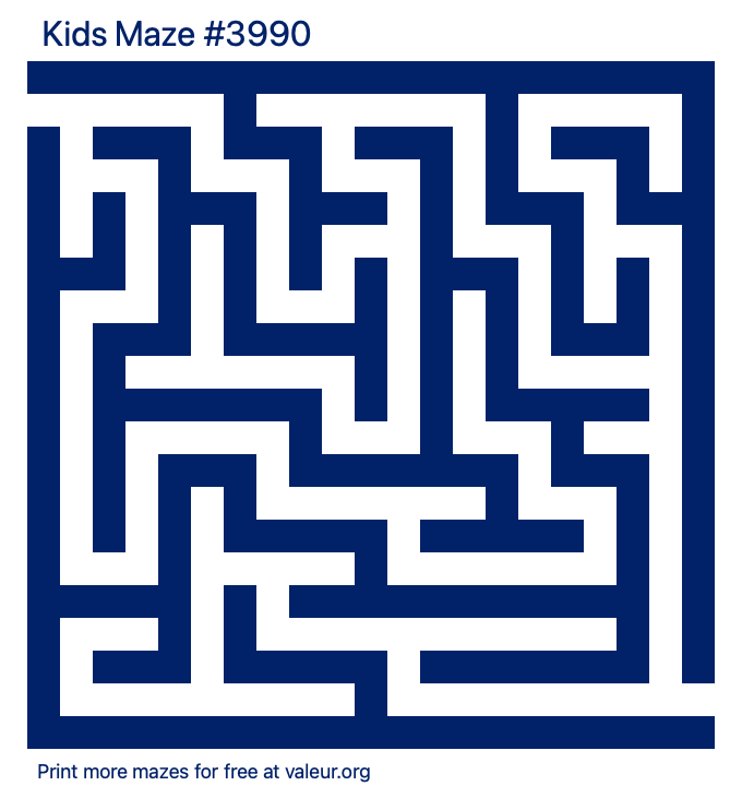 Free Printable Kids Maze number 3990
