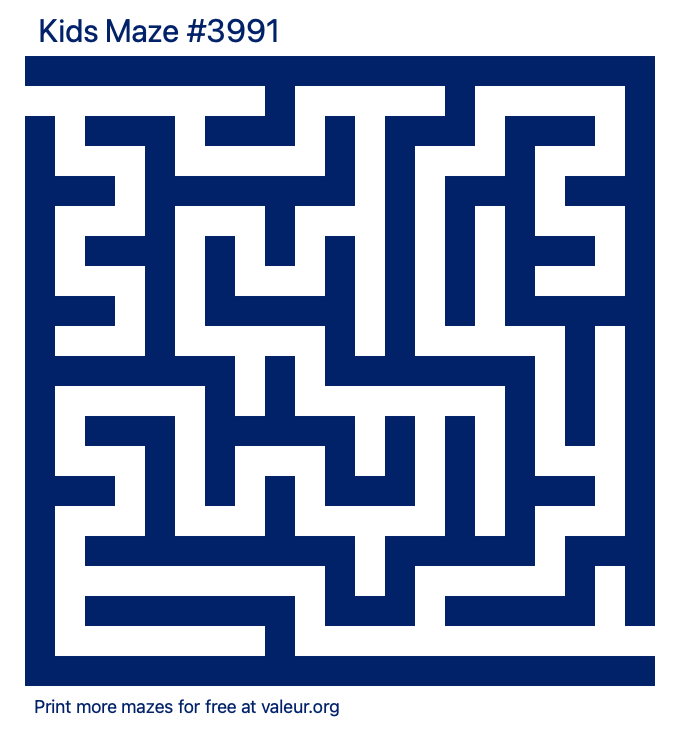 Free Printable Kids Maze number 3991