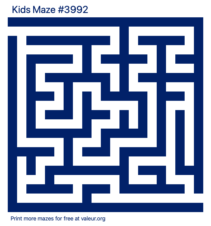 Free Printable Kids Maze number 3992