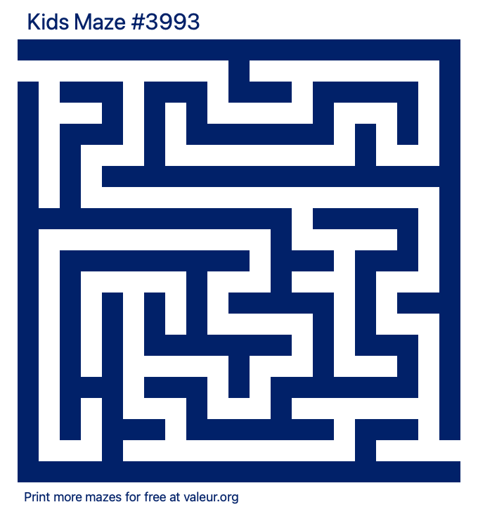 Free Printable Kids Maze number 3993
