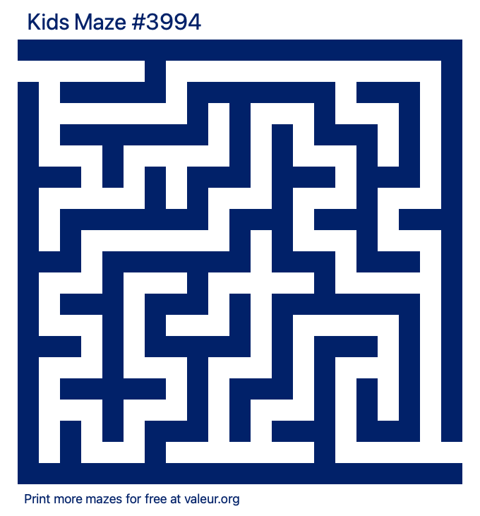 Free Printable Kids Maze number 3994