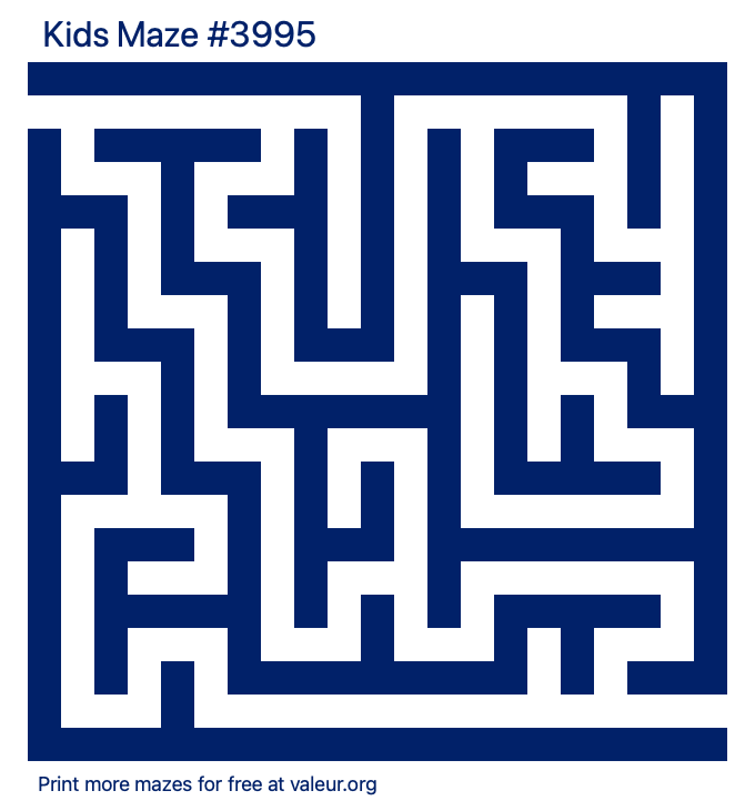 Free Printable Kids Maze number 3995