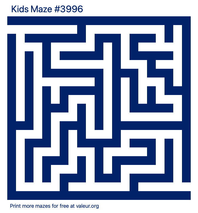 Free Printable Kids Maze number 3996