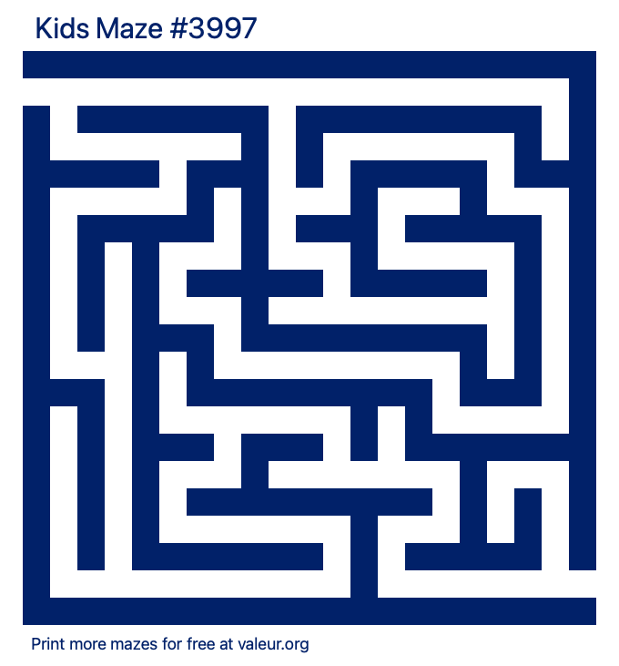 Free Printable Kids Maze number 3997