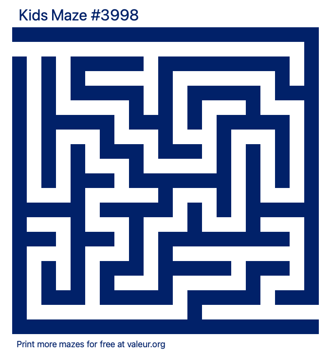 Free Printable Kids Maze number 3998