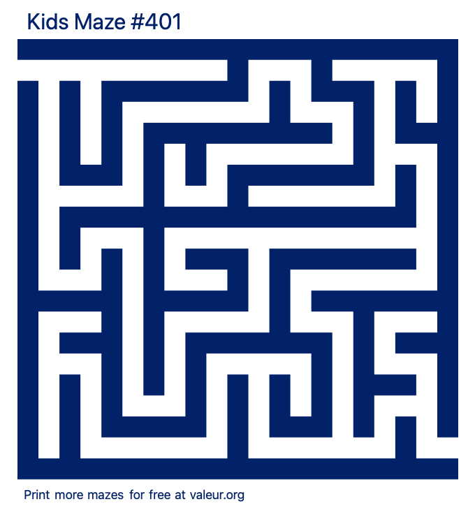 Free Printable Kids Maze number 401