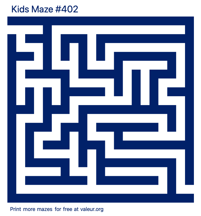 Free Printable Kids Maze number 402