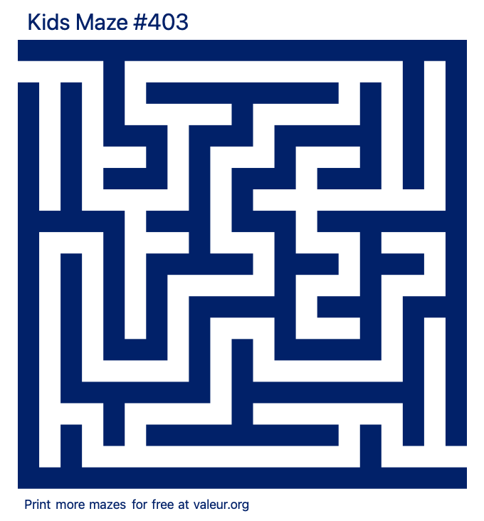 Free Printable Kids Maze number 403