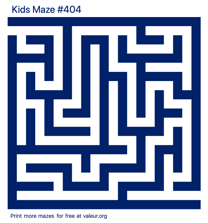 Free Printable Kids Maze number 404