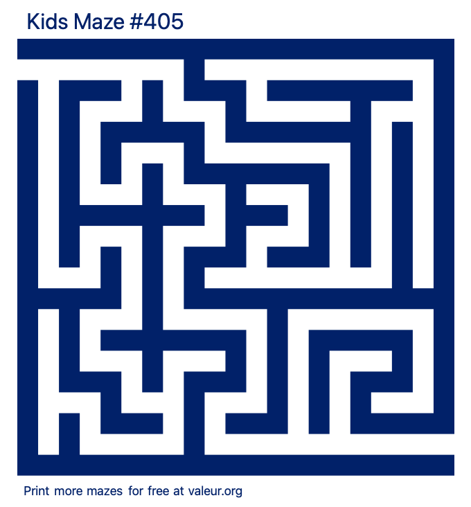 Free Printable Kids Maze number 405