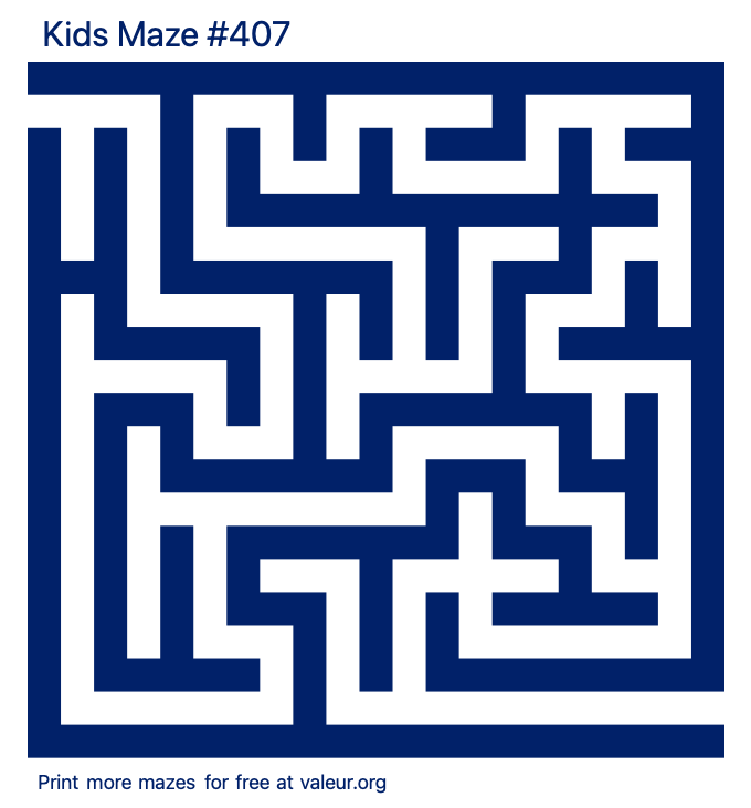 Free Printable Kids Maze number 407