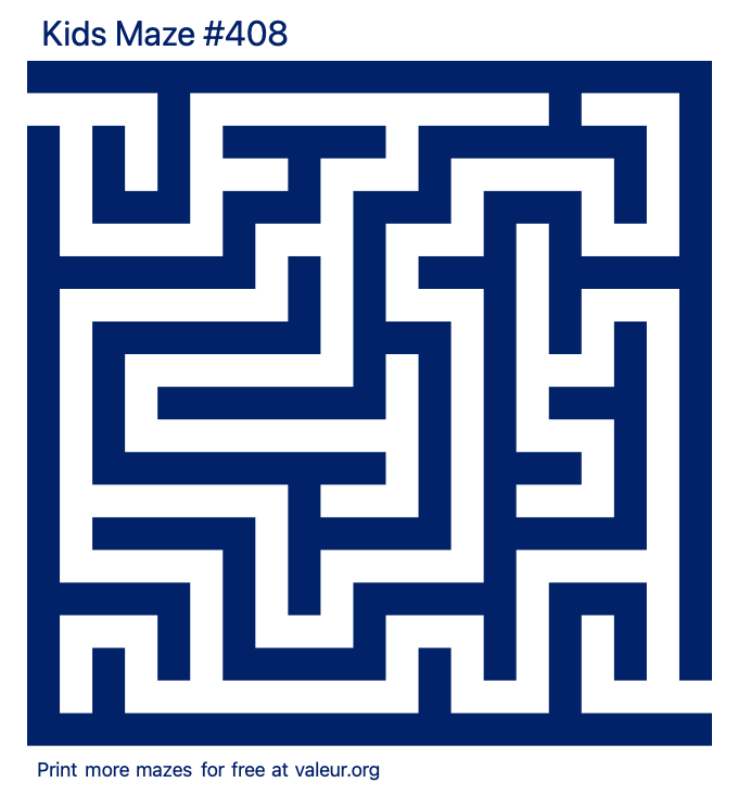 Free Printable Kids Maze number 408