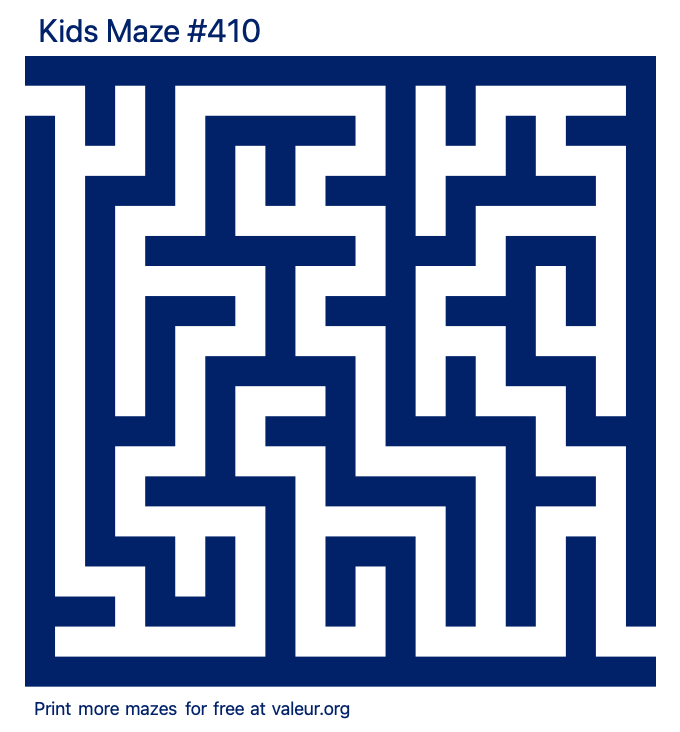 Free Printable Kids Maze number 410