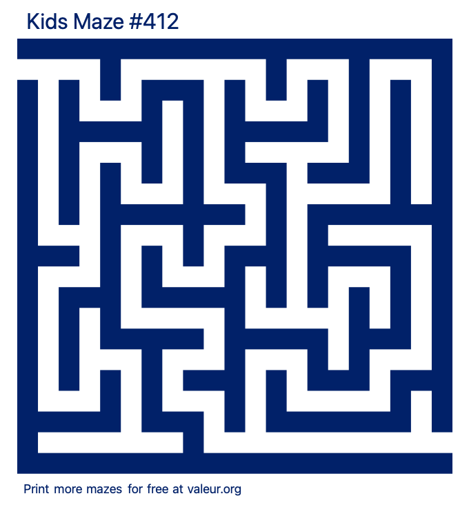 Free Printable Kids Maze number 412