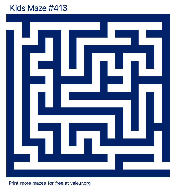 Free Printable Kids Maze number 413