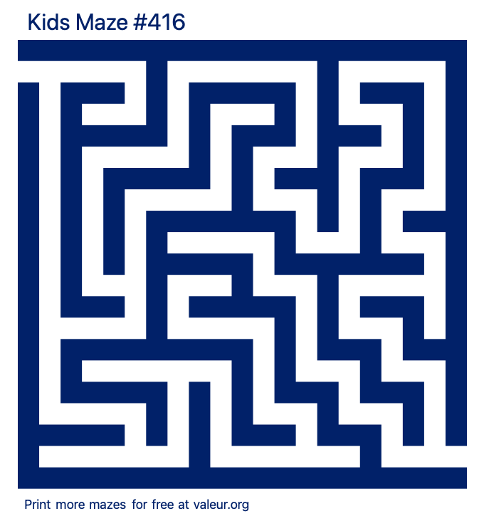 Free Printable Kids Maze number 416