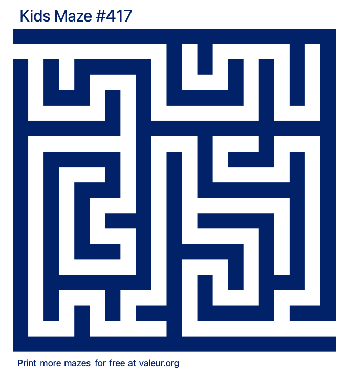 Free Printable Kids Maze number 417