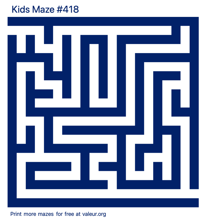 Free Printable Kids Maze number 418