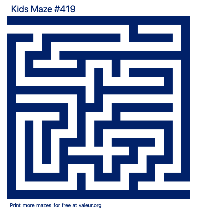 Free Printable Kids Maze number 419