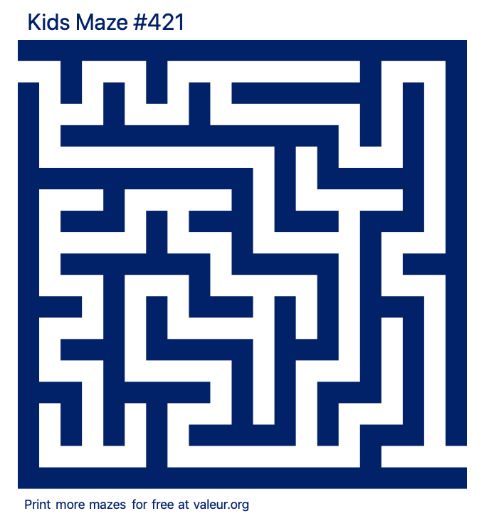 Free Printable Kids Maze number 421