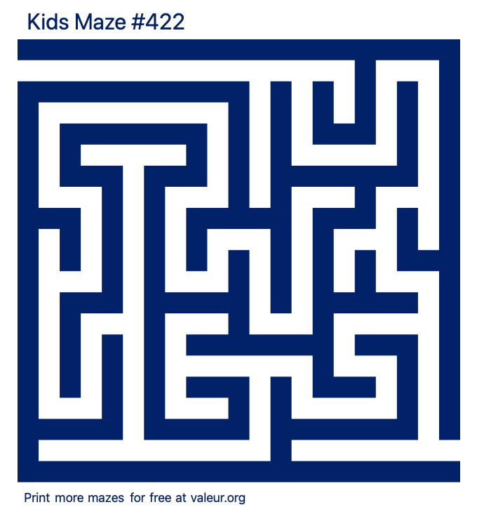 Free Printable Kids Maze number 422