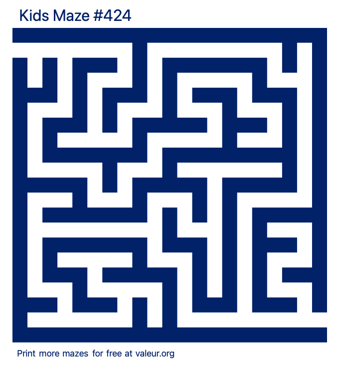 Free Printable Kids Maze number 424