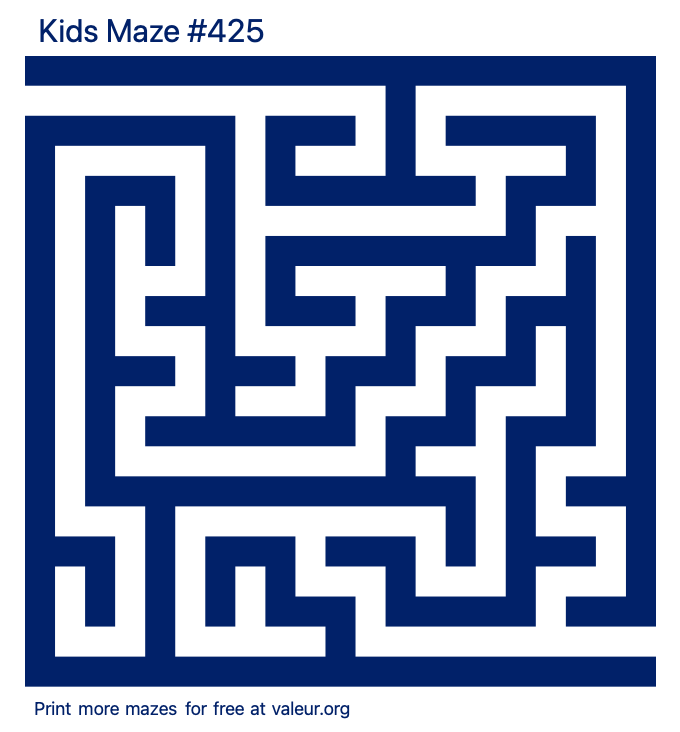 Free Printable Kids Maze number 425