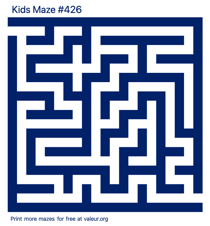 Free Printable Kids Maze number 426