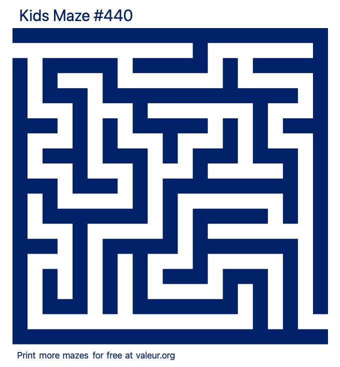 Free Printable Kids Maze number 440