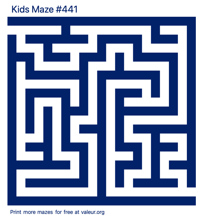 Free Printable Kids Maze number 441