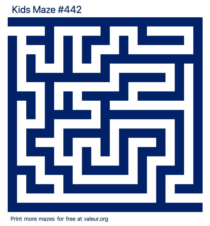 Free Printable Kids Maze number 442