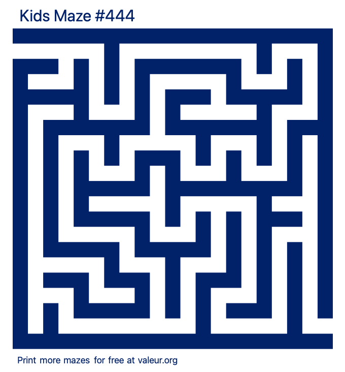 Free Printable Kids Maze number 444