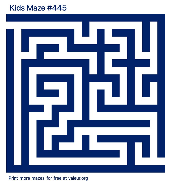 Free Printable Kids Maze number 445