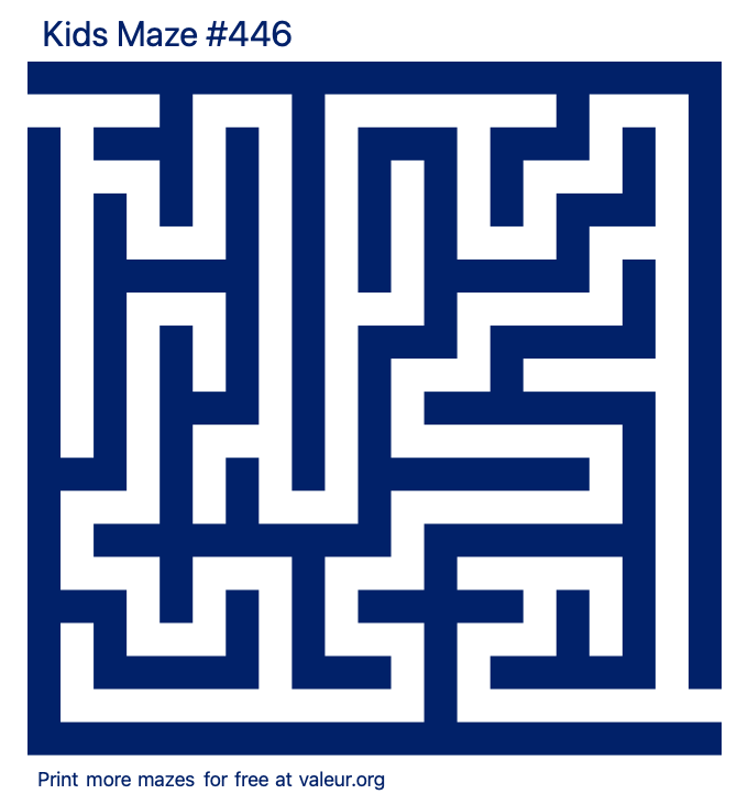 Free Printable Kids Maze number 446