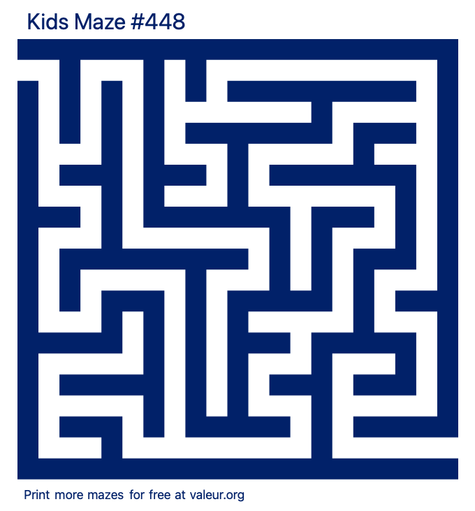 Free Printable Kids Maze number 448