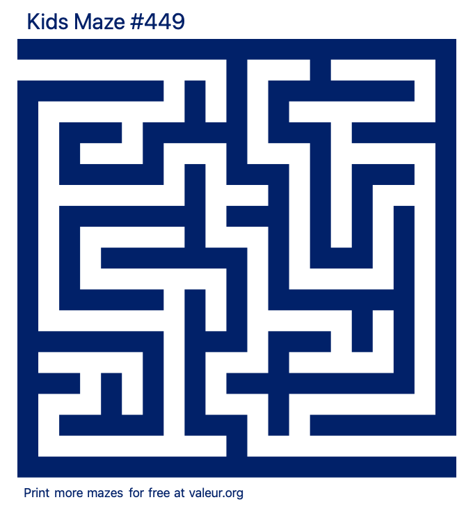 Free Printable Kids Maze number 449