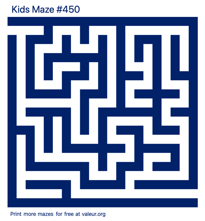 Free Printable Kids Maze number 450