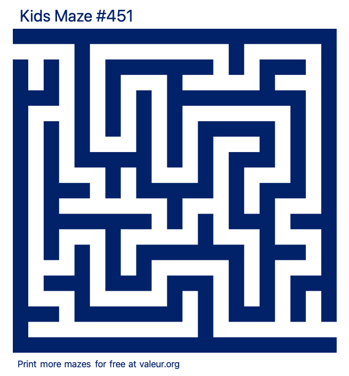 Free Printable Kids Maze number 451