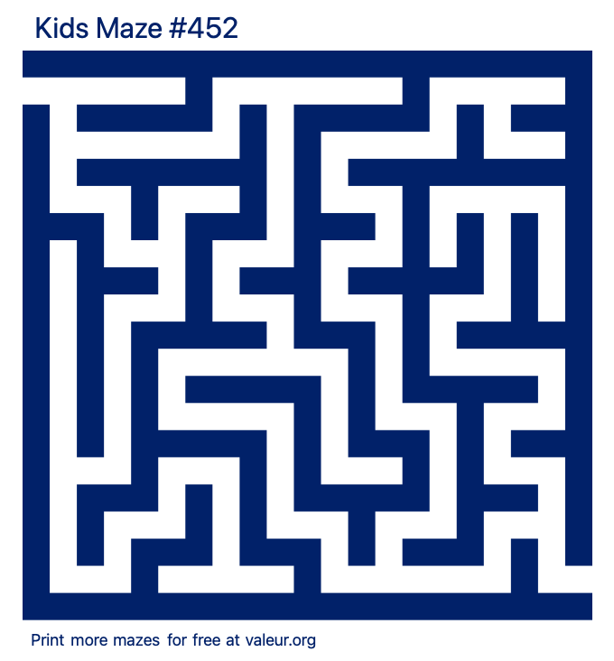 Free Printable Kids Maze number 452