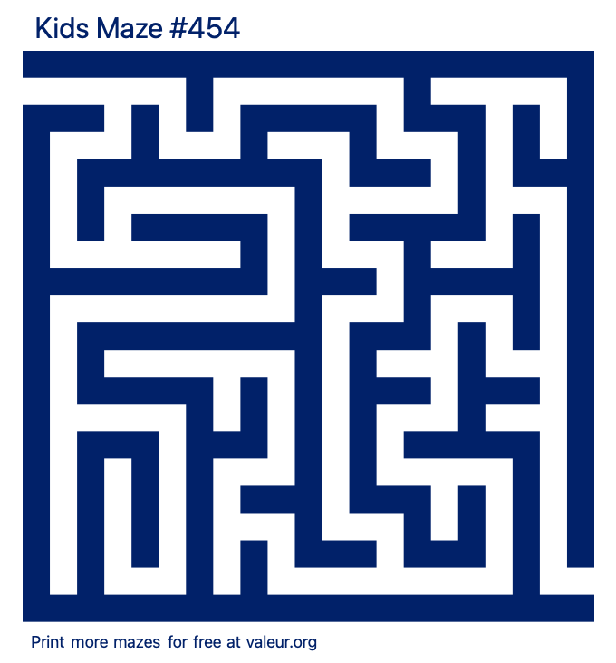 Free Printable Kids Maze number 454